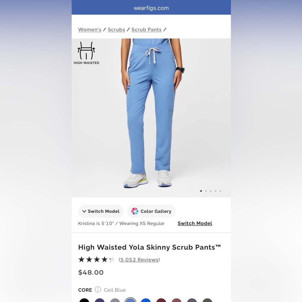 Figs Technical Collection Scrub Pants in Ceil Blue